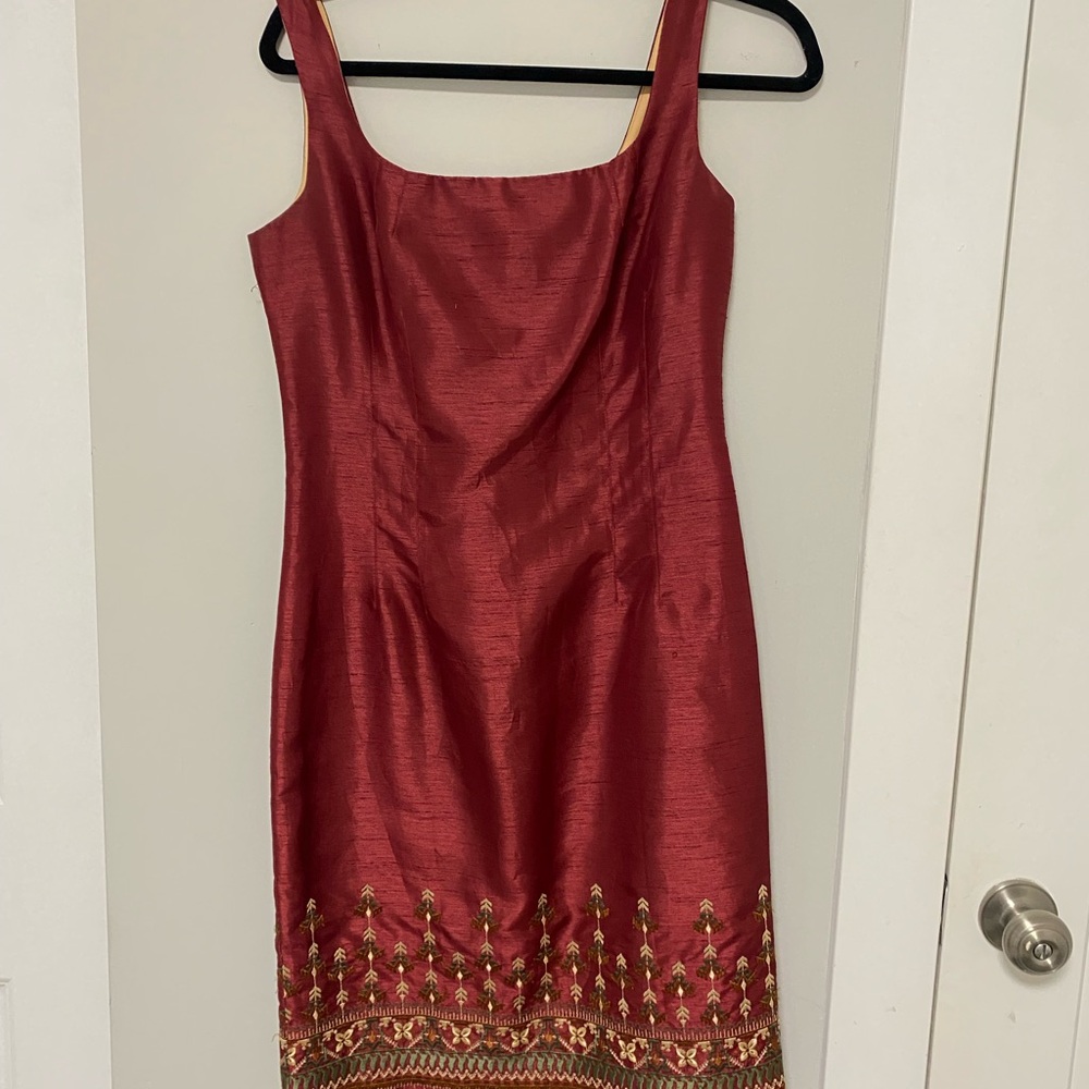 Elegant Red Embroidered Dress